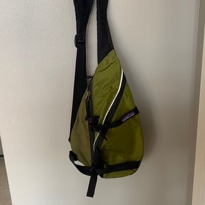 Army green Patagonia shoulder bag
